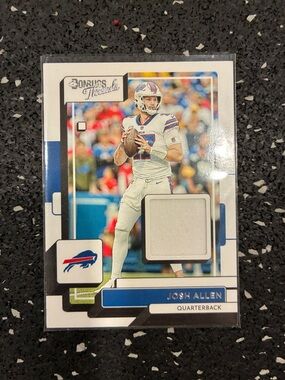 Panini Josh Allen Football Memorabilia Card - White, Blue, Red, Black